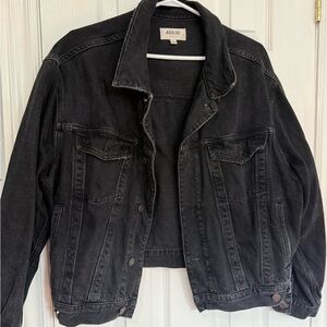 Agolde Washed Black Denim Trucker Jacket